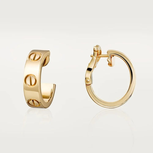 Gold Lock of Elegance – Statement Screw-Inspired Earrings with Contemporary Edge, classic model