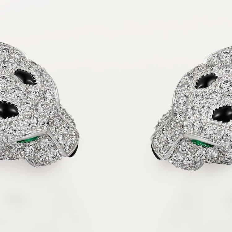 White Gold Majesty of the Wild – Diamond Panther Torque Necklace for Bold Elegance