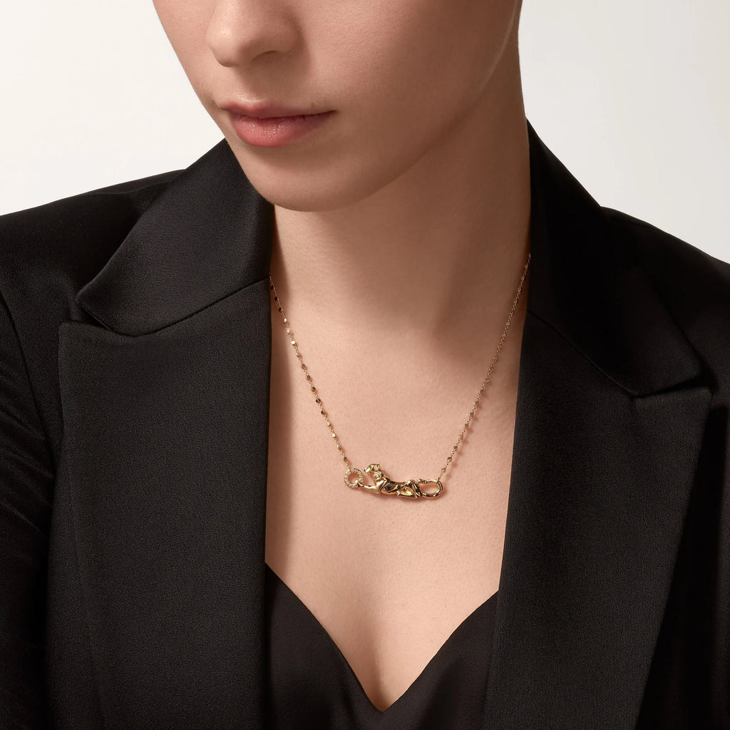 Gold Panther Necklace for Women, Animal Pendant Jewelry Gift
