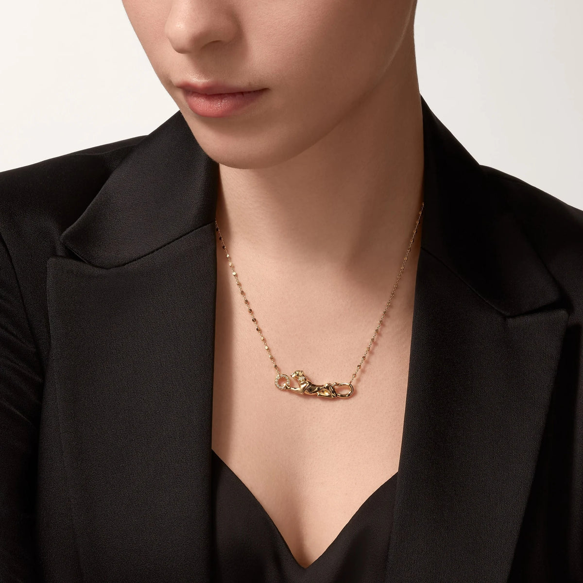 Gold Panther Necklace for Women, Animal Pendant Jewelry Gift