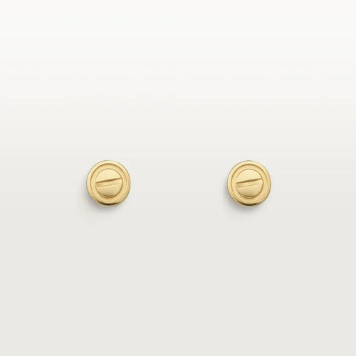 Gold Point of Precision – Minimal Stud Earrings with Flat Screw Motif