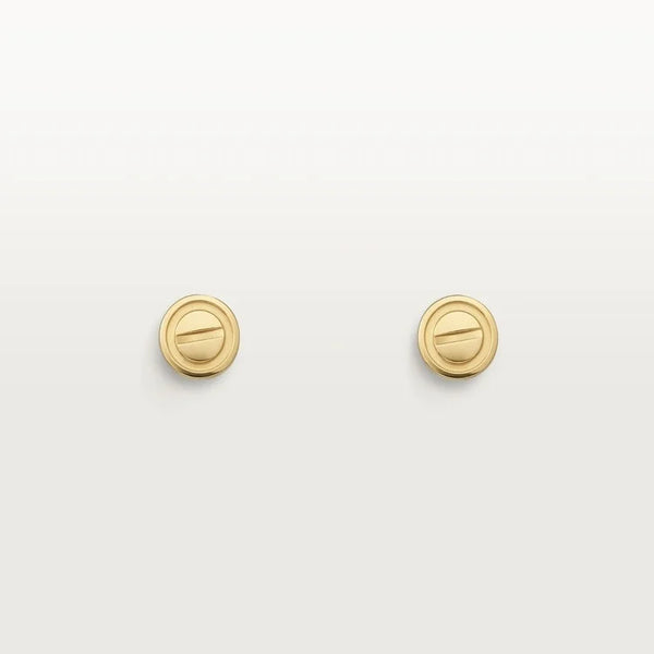 Gold Point of Precision – Minimal Stud Earrings with Flat Screw Motif