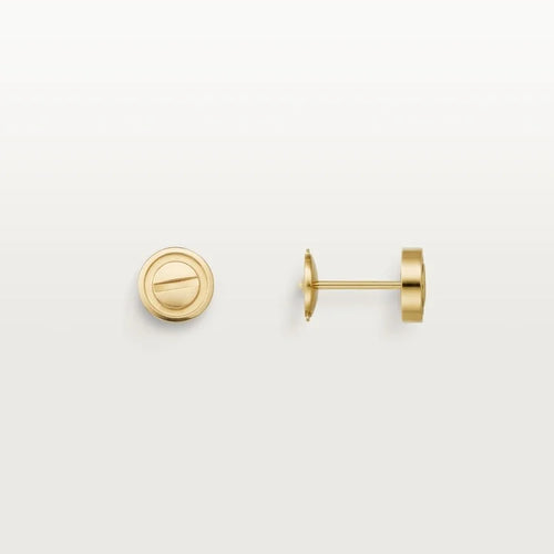 Gold Point of Precision – Minimal Stud Earrings with Flat Screw Motif