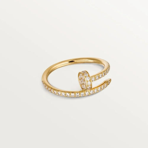 Gold Radiant Twist Ring With Micro-Crystal Shine, small model