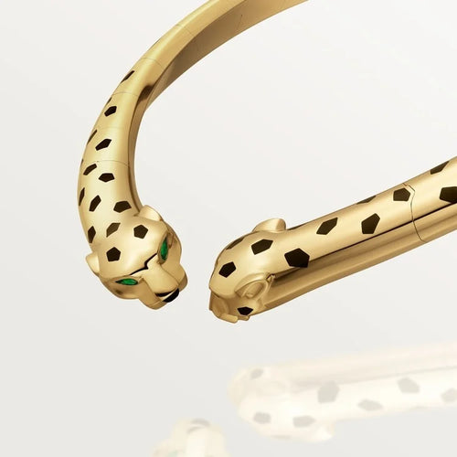Gold Roar of Silence – Twin Panther Choker in Glossy Finish with Striking Symmetry