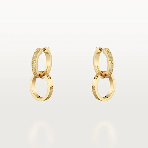 Gold Spark Of Connection – Interlinked Diamond Hoop Earrings With Chic Energy
