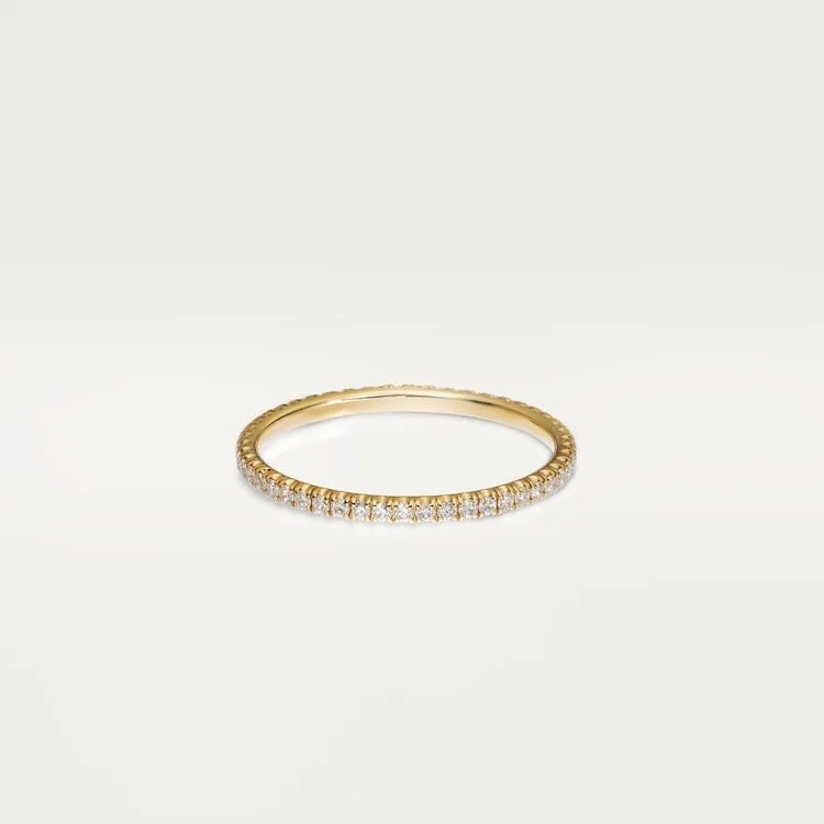 Gold Symphony of Light – Sparkling Micro-Set Band for Subtle Radiance, 1.5 mm width