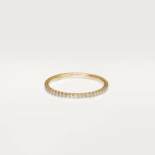 Gold Symphony of Light – Sparkling Micro-Set Band for Subtle Radiance, 1.5 mm width