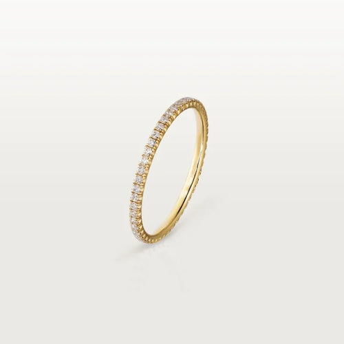 Gold Symphony of Light – Sparkling Micro-Set Band for Subtle Radiance, 1.5 mm width