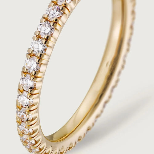 Gold Symphony of Light – Sparkling Micro-Set Band for Subtle Radiance, 2 mm width