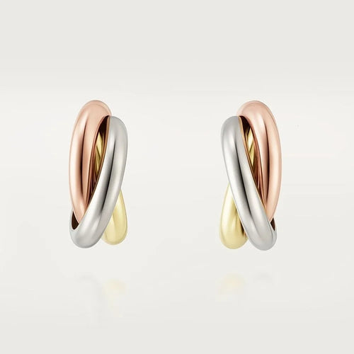 Gold Tone Triple Hoop Earrings Women’s Earrings Best Present For Her