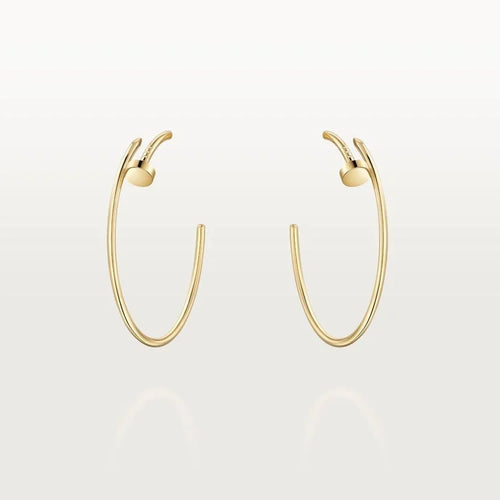 Gold Twist Blossom – Minimalist Hoop Earrings with Structural Petal Detail, large model