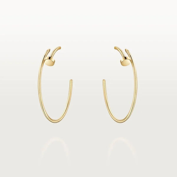 Gold Twist Blossom – Minimalist Hoop Earrings with Structural Petal Detail, large model