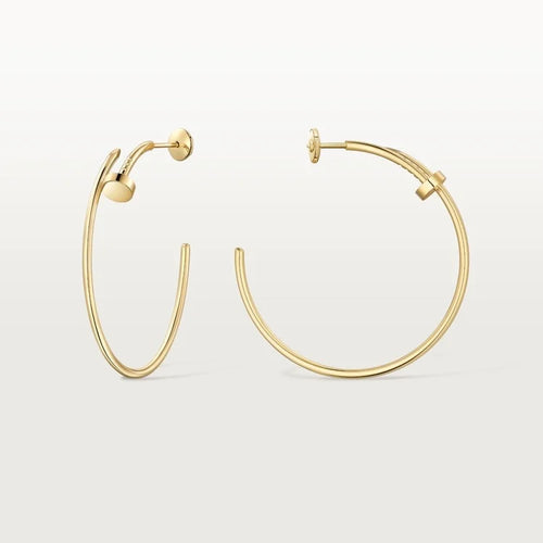 Gold Twist Blossom – Minimalist Hoop Earrings with Structural Petal Detail, large model