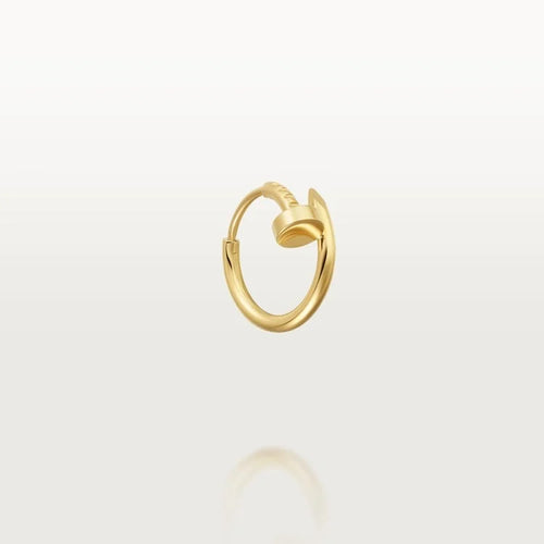 Gold Twist Blossom – Minimalist Hoop Earrings with Structural Petal Detail, mini model