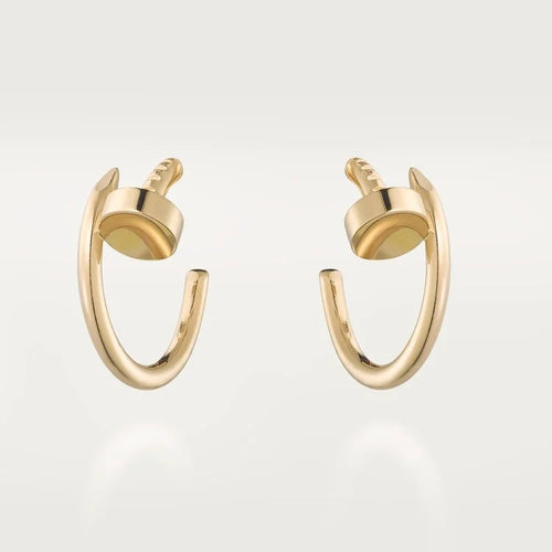 Gold Twist Blossom – Minimalist Hoop Earrings with Structural Petal Detail, small model