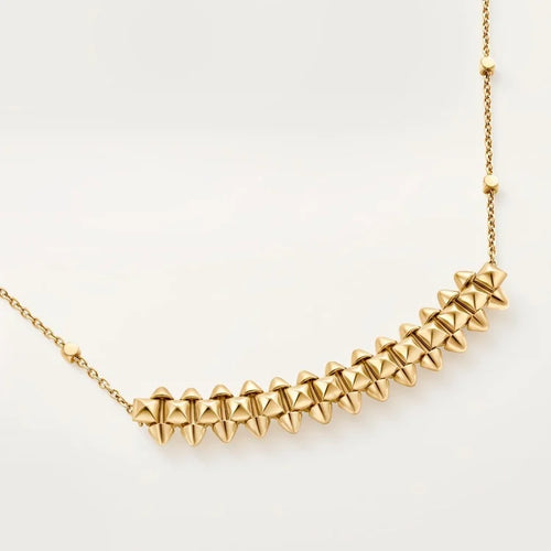 Golden Rhythm – Spiked Centerpiece Necklace on Dotted Chain, small model