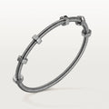 Grey Gold Coil Bangle Bracelet with Hex Nut Accents – Industrial-Inspired Minimalist Jewelry for Men and Women
