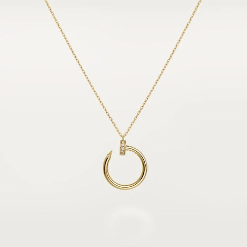 Gold Harmony – Sculptural Open Loop Necklace with Crystal Detail