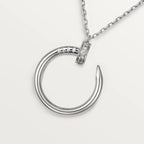 Infinite Grace in White Gold – Artistic Open Circle Necklace with Crystal Touch