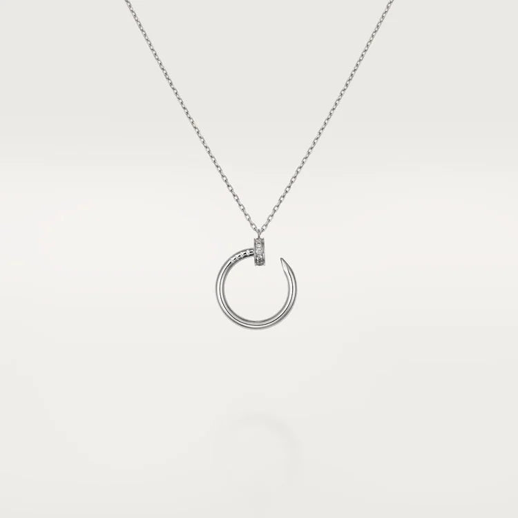 Infinite Grace in White Gold – Artistic Open Circle Necklace with Crystal Touch