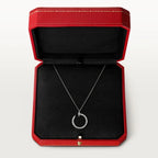 Infinite Grace in White Gold – Artistic Open Circle Necklace with Crystal Touch