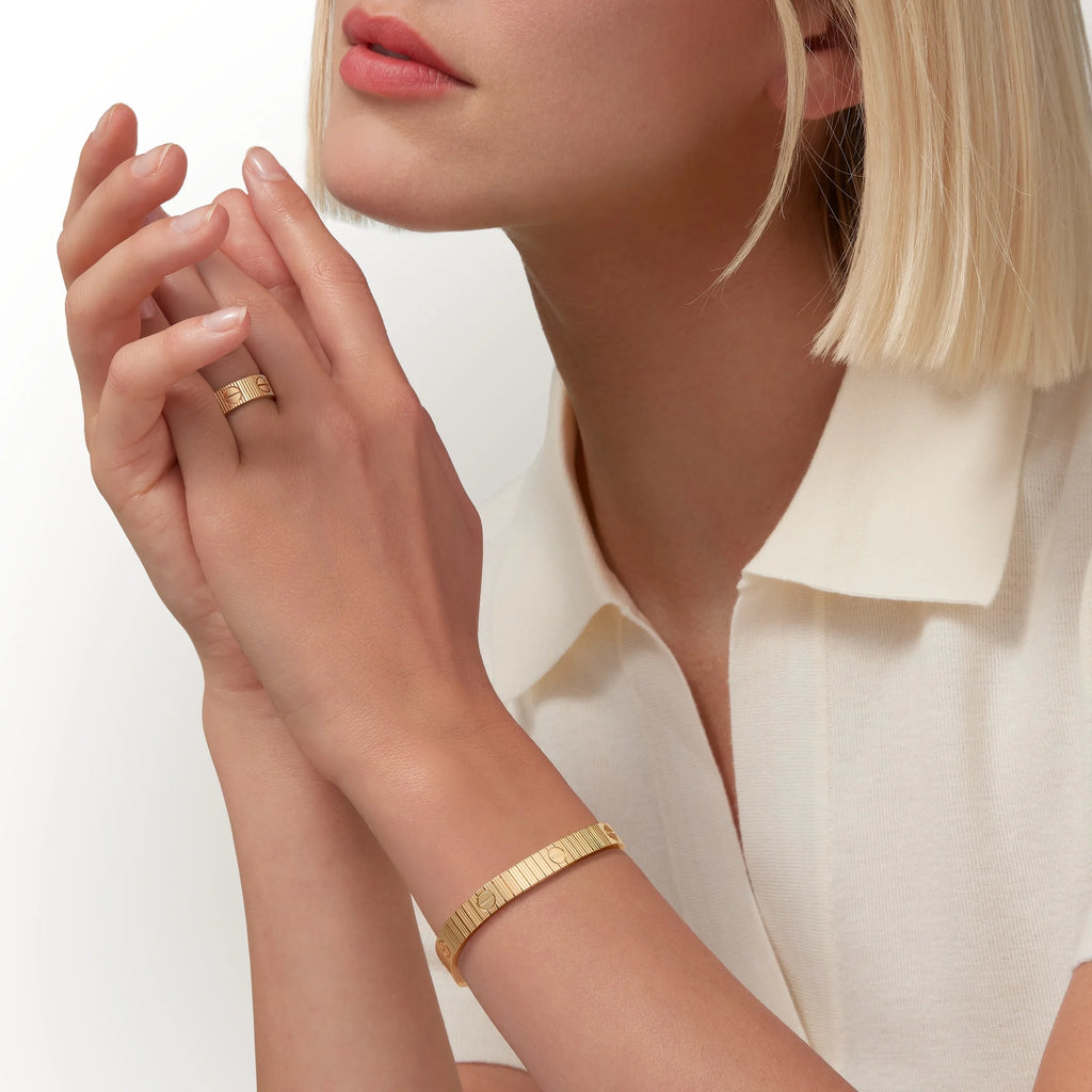 LOVE Style Bracelet Yellow Gold Flexible Screw Motif Luxury Jewelry