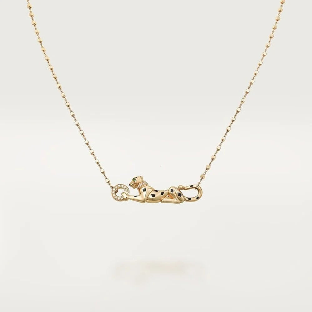 Leopard Panthere Necklace Yellow Gold Tone Jewelry Gift Ideas