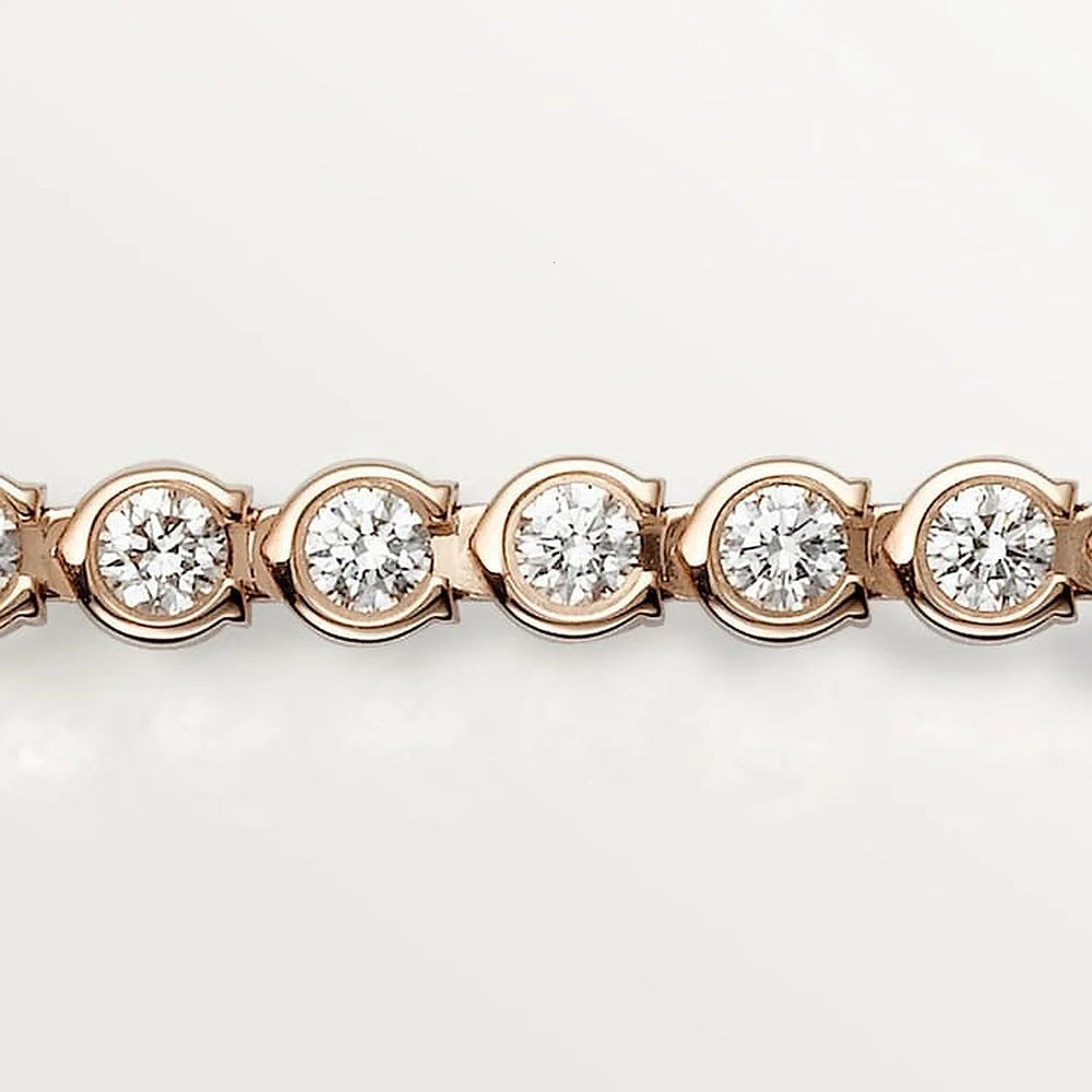 Lignes Essentielles Rose Gold Tone Bracelet With Sparkling Stone Jewelry Gifts
