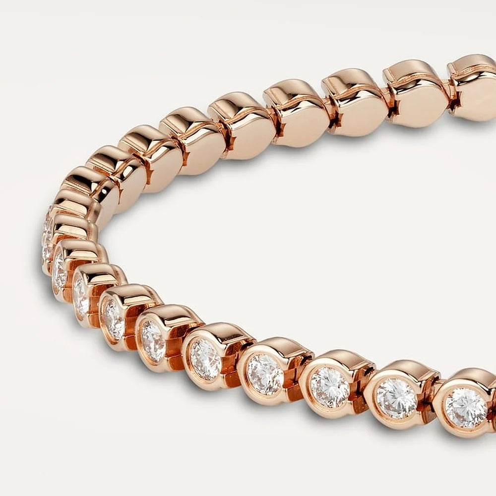 Lignes Essentielles Rose Gold Tone Bracelet With Sparkling Stone Jewelry Gifts