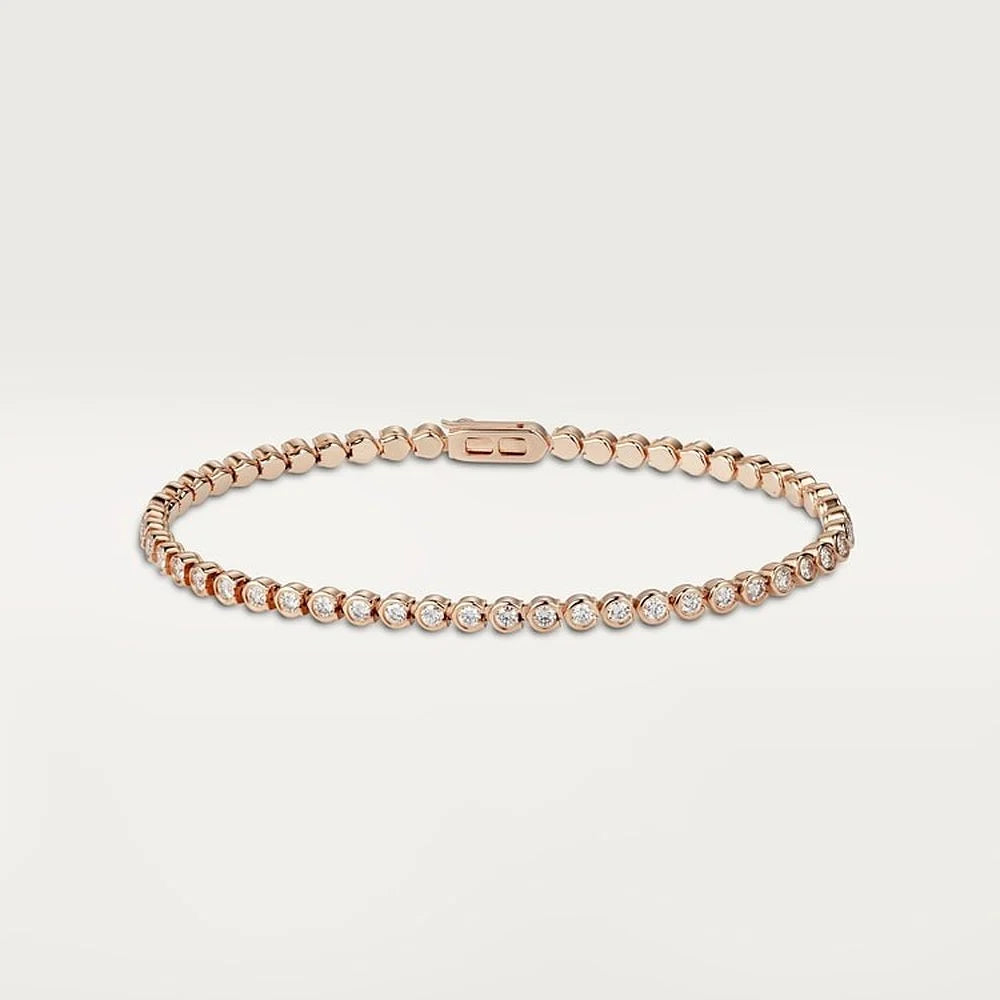 Lignes Essentielles Rose Gold Tone Bracelet With Sparkling Stone Jewelry Gifts