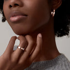 Love Hoop Rose Gold Tone Earrings With Sparkling Stone Best Gift Ideas For Her