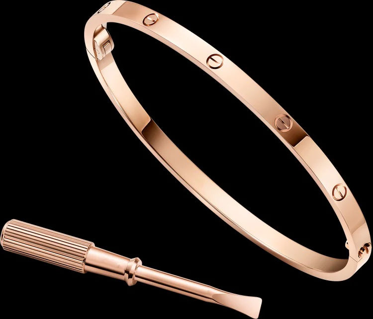 Love Rose Gold Tone Bracelet Classic Design Unisex Jewelry Ideas