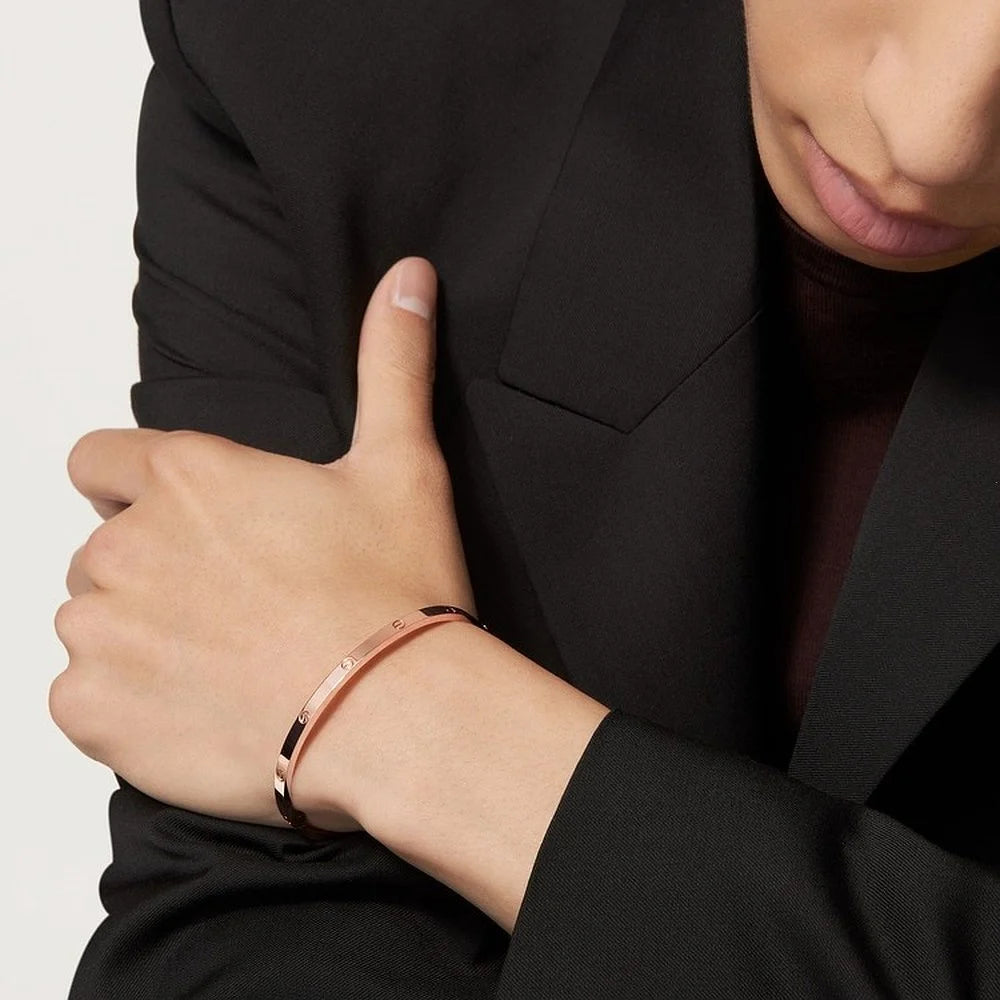 Love Rose Gold Tone Bracelet Classic Design Unisex Jewelry Ideas