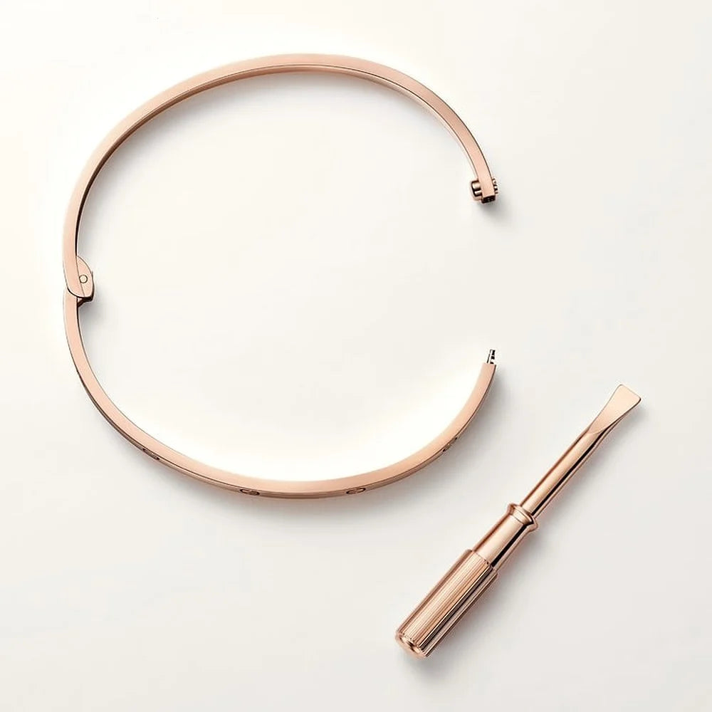 Love Rose Gold Tone Bracelet Classic Design Unisex Jewelry Ideas