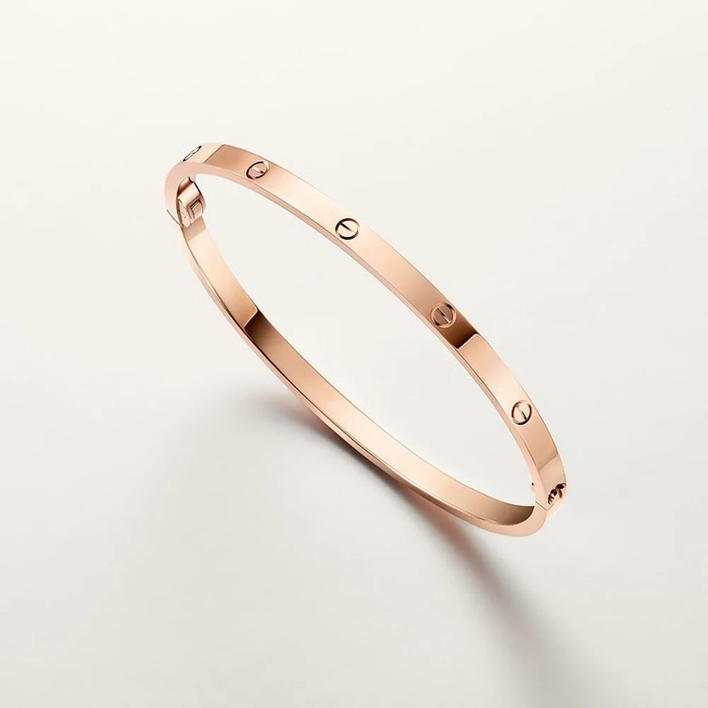 Love Rose Gold Tone Bracelet Classic Design Unisex Jewelry Ideas