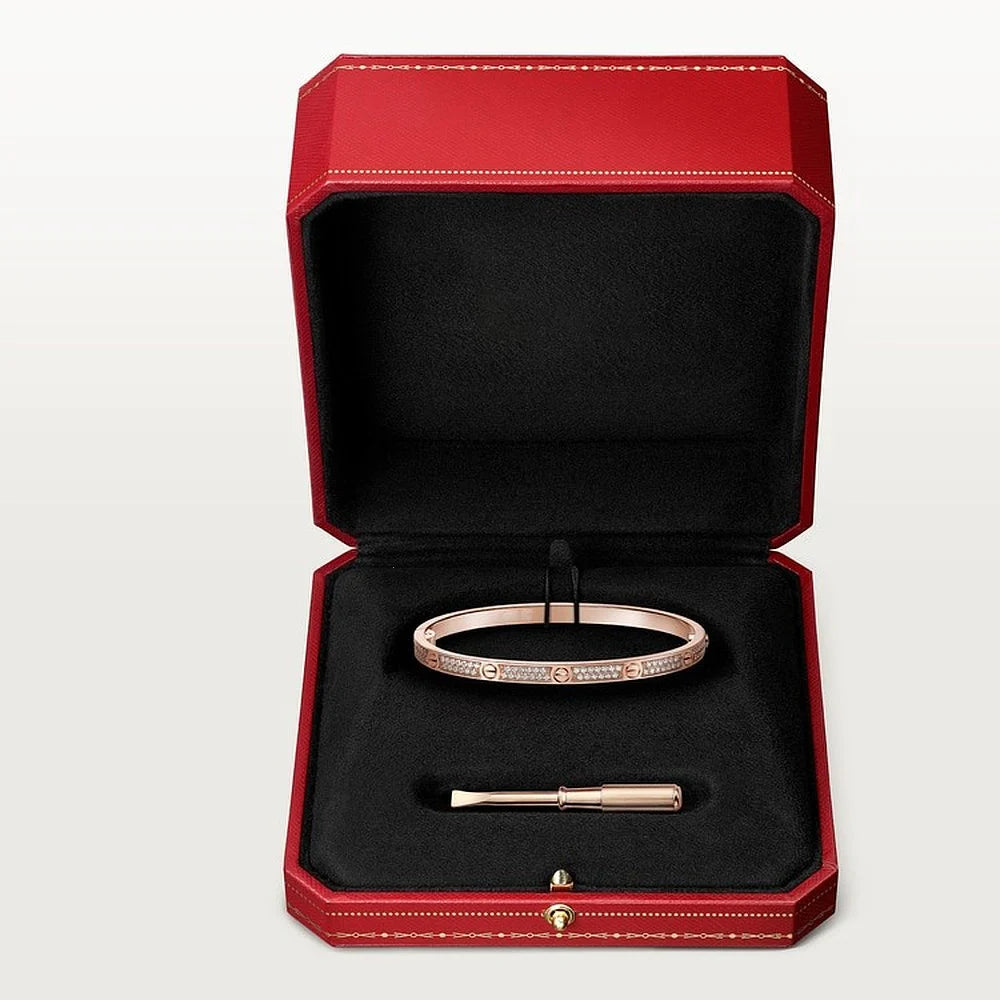 Love Rose Gold Tone Bracelet With Sparkling Stone Unisex Jewelry Ideas