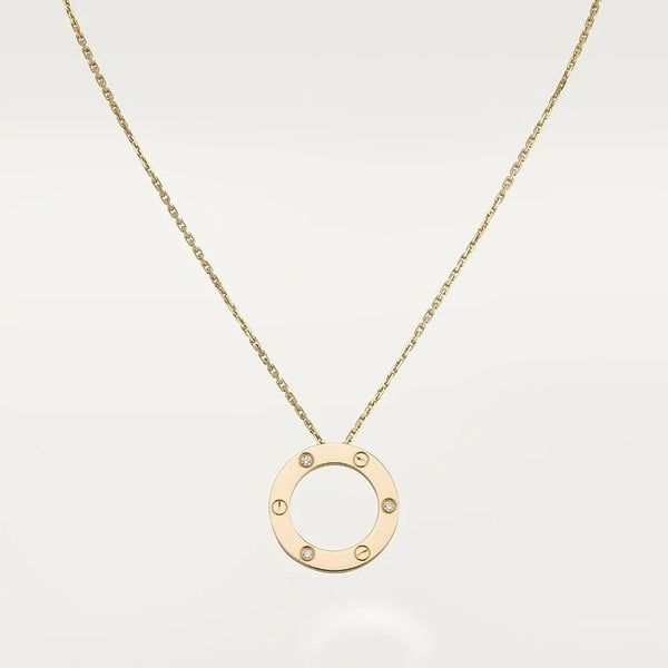 Love Yellow Gold Tone Necklace Sparkling Jewelry Gift Ideas