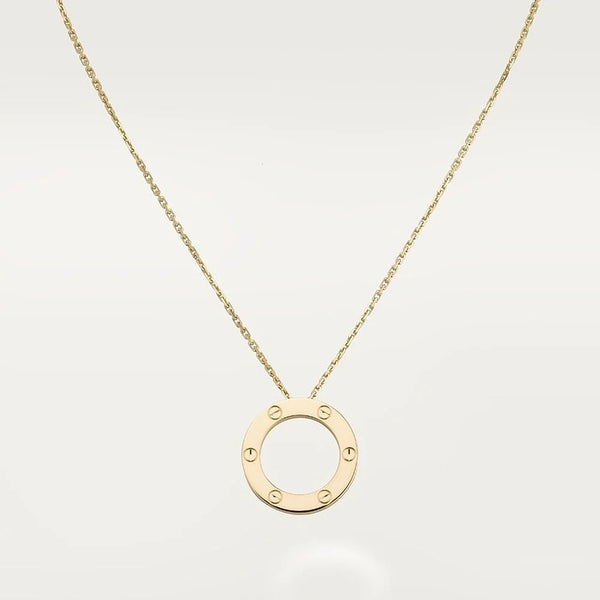 Love Yellow Gold Tone Screws Necklace Jewelry Gift Ideas