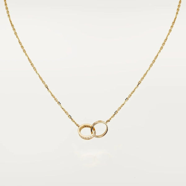 Love Yellow Gold Tone Screws Necklace With Sparkling Stone Bold Design Jewelry Gift Ideas