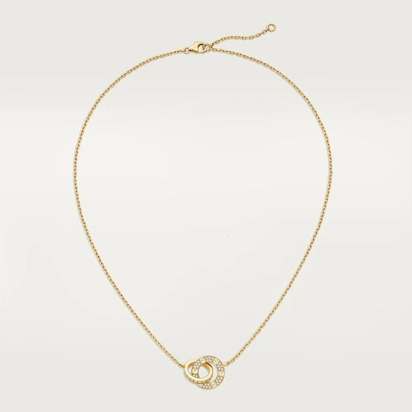 Love Yellow Gold Tone Sparkling Necklace Jewelry Gift Ideas