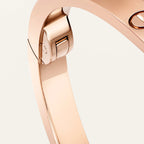 Luxury Minimalist Pink Gold Screw Bracelet, Small Model