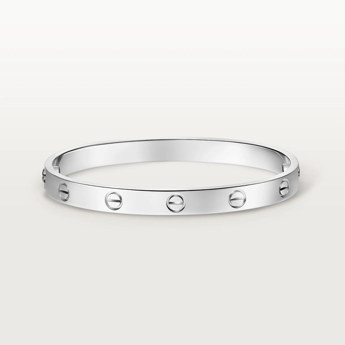 Luxury Minimalist White Gold Screw Bracelet, Classic Model