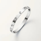 Luxury Minimalist White Gold Screw Bracelet, Classic Model
