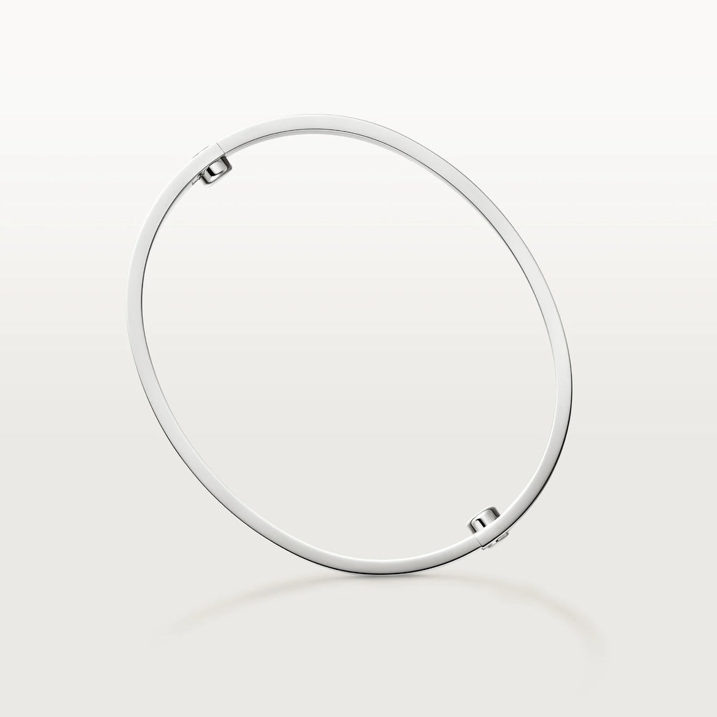 Luxury Minimalist White Gold Screw Bracelet, Classic Model