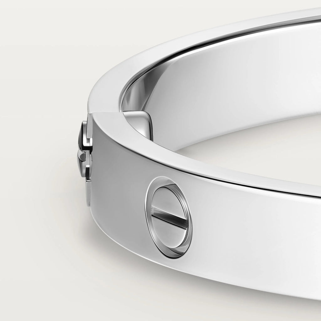 Luxury Minimalist White Gold Screw Bracelet, Classic Model