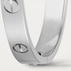 Luxury Minimalist White Gold Screw Bracelet, Classic Model