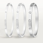 Luxury Minimalist White Gold Screw Bracelet, Classic Model