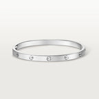 Luxury Minimalist White Gold Screw Bracelet, Medium Model