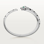 Panthere Leopard White Gold Tone Bracelet With Sparkling Stone Best Gift Ideas For Womens